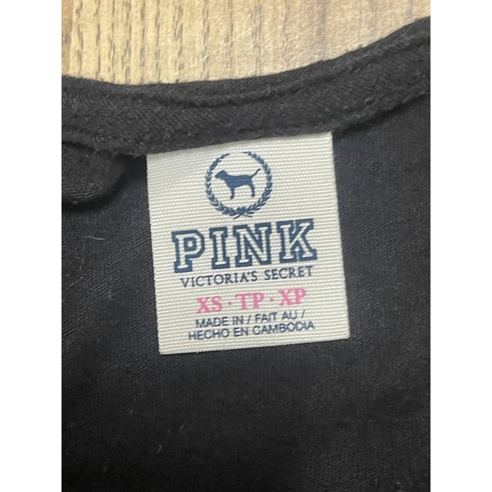 PINK Victoria's Secret Shirts, Womens Size XS, Black White, PINK, Front Side Tie - Picture 5 of 9